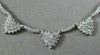 ESTATE 4.61CT DIAMOND 18KT WHITE GOLD 3D CLUSTER TRIANGULAR BY THE YARD NECKLACE