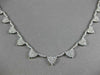 ESTATE 4.61CT DIAMOND 18KT WHITE GOLD 3D CLUSTER TRIANGULAR BY THE YARD NECKLACE