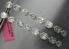 ESTATE 2.74CT DIAMOND 18KT WHITE GOLD 3D CLUSTER OVAL ELONGATED HANGING EARRINGS