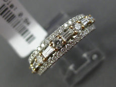 .94CT ROUND & BAGUETTE DIAMOND 18KT WHITE GOLD 3D SEMI ETERNITY ANNIVERSARY RING