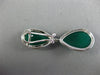 ESTATE LARGE 40.35CT BLACK DIAMOND & GREEN AGATE 14K WHITE GOLD CLIP ON EARRINGS