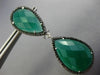 ESTATE LARGE 40.35CT BLACK DIAMOND & GREEN AGATE 14K WHITE GOLD CLIP ON EARRINGS