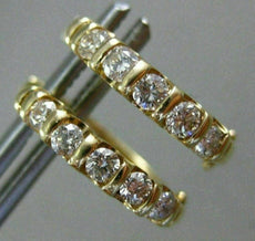 ESTATE .50CT ROUND DIAMOND 14K YELLOW GOLD 3D CLASSIC FIVE STONE HUGGIE EARRINGS