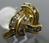 ESTATE WIDE .40CT DIAMOND 14KT YELLOW GOLD 3D CLASSIC TRIANGULAR LOVE KNOT RING