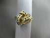 ESTATE WIDE .40CT DIAMOND 14KT YELLOW GOLD 3D CLASSIC TRIANGULAR LOVE KNOT RING