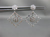 ESTATE LARGE 2.58CT DIAMOND 18KT WHITE GOLD 3D FLOWER SQUARE HANGING EARRINGS