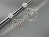 ESTATE LARGE 2.58CT DIAMOND 18KT WHITE GOLD 3D FLOWER SQUARE HANGING EARRINGS