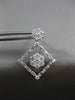 ESTATE LARGE 2.58CT DIAMOND 18KT WHITE GOLD 3D FLOWER SQUARE HANGING EARRINGS