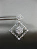 ESTATE LARGE 2.58CT DIAMOND 18KT WHITE GOLD 3D FLOWER SQUARE HANGING EARRINGS