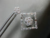 ESTATE LARGE 2.58CT DIAMOND 18KT WHITE GOLD 3D FLOWER SQUARE HANGING EARRINGS