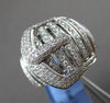 ESTATE LARGE MASSIVE 1.05CT DIAMOND 18KT WHITE GOLD MICRO PAVE BELT FUN RING