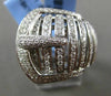 ESTATE LARGE MASSIVE 1.05CT DIAMOND 18KT WHITE GOLD MICRO PAVE BELT FUN RING