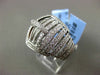 ESTATE LARGE MASSIVE 1.05CT DIAMOND 18KT WHITE GOLD MICRO PAVE BELT FUN RING