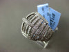 ESTATE LARGE MASSIVE 1.05CT DIAMOND 18KT WHITE GOLD MICRO PAVE BELT FUN RING