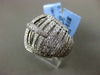 ESTATE LARGE MASSIVE 1.05CT DIAMOND 18KT WHITE GOLD MICRO PAVE BELT FUN RING