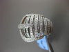 ESTATE LARGE MASSIVE 1.05CT DIAMOND 18KT WHITE GOLD MICRO PAVE BELT FUN RING