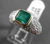 ESTATE LARGE 2.52CT DIAMOND & EMERALD PLATINUM & 18K YELLOW GOLD ENGAGEMENT RING