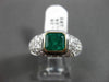 ESTATE LARGE 2.52CT DIAMOND & EMERALD PLATINUM & 18K YELLOW GOLD ENGAGEMENT RING