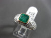 ESTATE LARGE 2.52CT DIAMOND & EMERALD PLATINUM & 18K YELLOW GOLD ENGAGEMENT RING