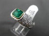 ESTATE LARGE 2.52CT DIAMOND & EMERALD PLATINUM & 18K YELLOW GOLD ENGAGEMENT RING