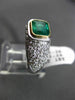 ESTATE LARGE 2.52CT DIAMOND & EMERALD PLATINUM & 18K YELLOW GOLD ENGAGEMENT RING