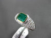 ESTATE LARGE 2.52CT DIAMOND & EMERALD PLATINUM & 18K YELLOW GOLD ENGAGEMENT RING