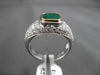 ESTATE LARGE 2.52CT DIAMOND & EMERALD PLATINUM & 18K YELLOW GOLD ENGAGEMENT RING