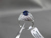 ESTATE LARGE 5.29CT DIAMOND & AAA SAPPHIRE PLATINUM FILIGREE ENGAGEMENT RING