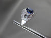 ESTATE LARGE 5.29CT DIAMOND & AAA SAPPHIRE PLATINUM FILIGREE ENGAGEMENT RING