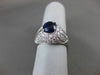 ESTATE LARGE 5.29CT DIAMOND & AAA SAPPHIRE PLATINUM FILIGREE ENGAGEMENT RING