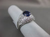 ESTATE LARGE 5.29CT DIAMOND & AAA SAPPHIRE PLATINUM FILIGREE ENGAGEMENT RING
