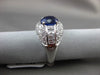 ESTATE LARGE 5.29CT DIAMOND & AAA SAPPHIRE PLATINUM FILIGREE ENGAGEMENT RING