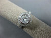 ESTATE 1.26CT DIAMOND 14K WHITE GOLD 3D CLASSIC ROUND HALO BEZAL ENGAGEMENT RING