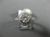 ESTATE 1.26CT DIAMOND 14K WHITE GOLD 3D CLASSIC ROUND HALO BEZAL ENGAGEMENT RING