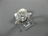 ESTATE 1.26CT DIAMOND 14K WHITE GOLD 3D CLASSIC ROUND HALO BEZAL ENGAGEMENT RING