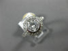 ESTATE 1.26CT DIAMOND 14K WHITE GOLD 3D CLASSIC ROUND HALO BEZAL ENGAGEMENT RING