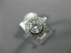 ESTATE 1.26CT DIAMOND 14K WHITE GOLD 3D CLASSIC ROUND HALO BEZAL ENGAGEMENT RING