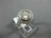 ESTATE 1.26CT DIAMOND 14K WHITE GOLD 3D CLASSIC ROUND HALO BEZAL ENGAGEMENT RING