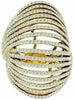 ESTATE LARGE 4.05CT DIAMOND 18KT YELLOW GOLD 3D CLASSIC MULTI ROW DOME FUN RING
