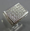 ESTATE LARGE 1.40CT DIAMOND 18KT WHITE GOLD 3D HANDCRAFTED RECTANGULAR MENS RING