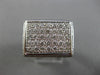 ESTATE LARGE 1.40CT DIAMOND 18KT WHITE GOLD 3D HANDCRAFTED RECTANGULAR MENS RING