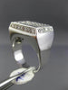 ESTATE LARGE 1.40CT DIAMOND 18KT WHITE GOLD 3D HANDCRAFTED RECTANGULAR MENS RING