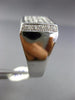 ESTATE LARGE 1.40CT DIAMOND 18KT WHITE GOLD 3D HANDCRAFTED RECTANGULAR MENS RING