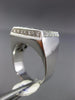 ESTATE LARGE 1.40CT DIAMOND 18KT WHITE GOLD 3D HANDCRAFTED RECTANGULAR MENS RING