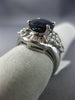 ESTATE LARGE 6.06CT DIAMOND & AAA SAPPHIRE 18KT WHITE GOLD OVAL ENGAGEMENT RING