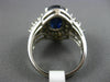 ESTATE LARGE 6.06CT DIAMOND & AAA SAPPHIRE 18KT WHITE GOLD OVAL ENGAGEMENT RING