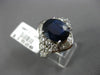 ESTATE LARGE 6.06CT DIAMOND & AAA SAPPHIRE 18KT WHITE GOLD OVAL ENGAGEMENT RING