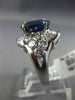 ESTATE LARGE 6.06CT DIAMOND & AAA SAPPHIRE 18KT WHITE GOLD OVAL ENGAGEMENT RING