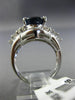 ESTATE LARGE 6.06CT DIAMOND & AAA SAPPHIRE 18KT WHITE GOLD OVAL ENGAGEMENT RING