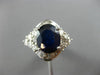 ESTATE LARGE 6.06CT DIAMOND & AAA SAPPHIRE 18KT WHITE GOLD OVAL ENGAGEMENT RING
